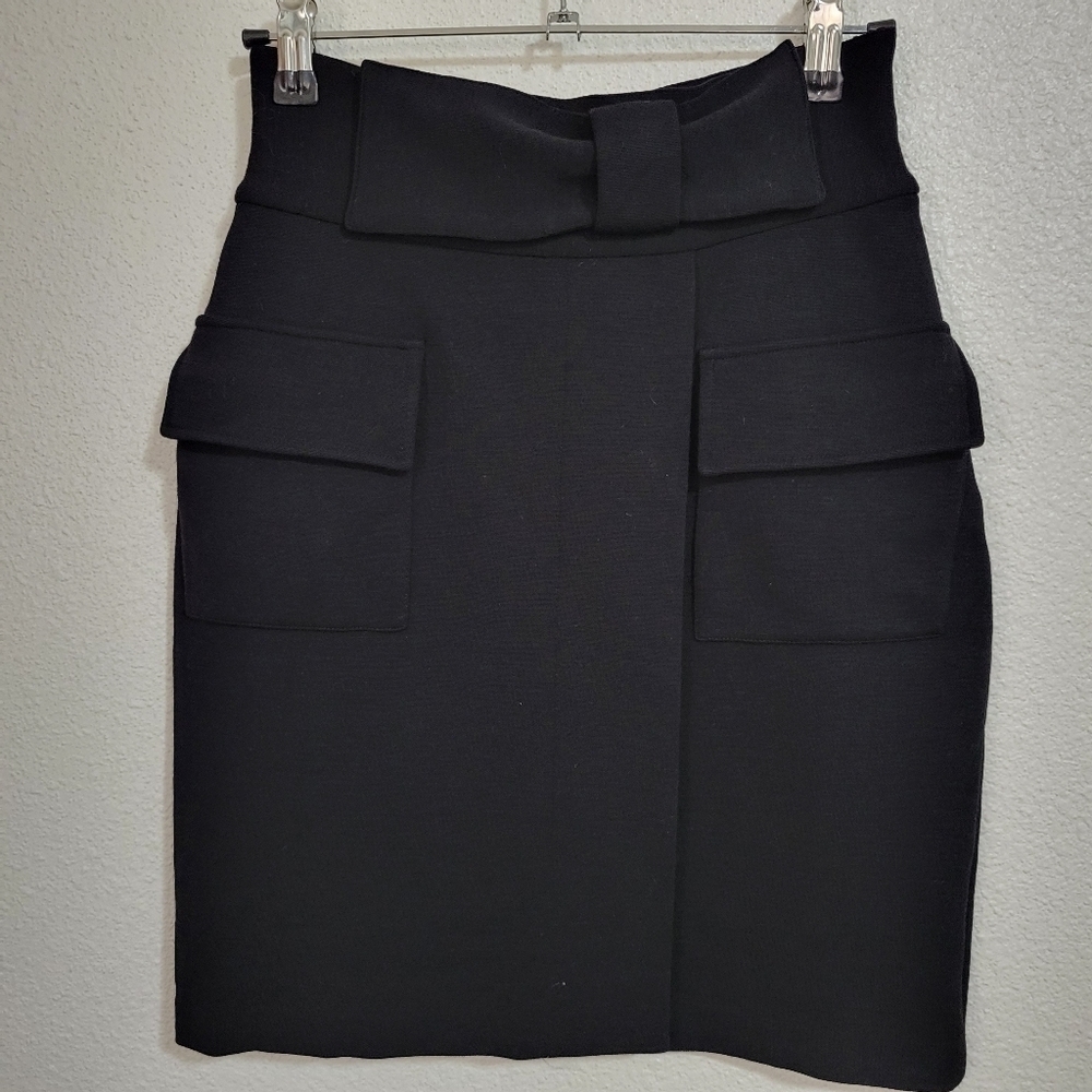 Diane Von Furstenburg bow details mini skirt size 4 wool blend